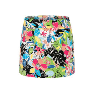 Floral Skort Size 12 Colorful Bold Print Stretch Cotton Skirt Shorts